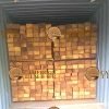 Iroko sawn wood: air-dried African hardwood in golden-brown tones.